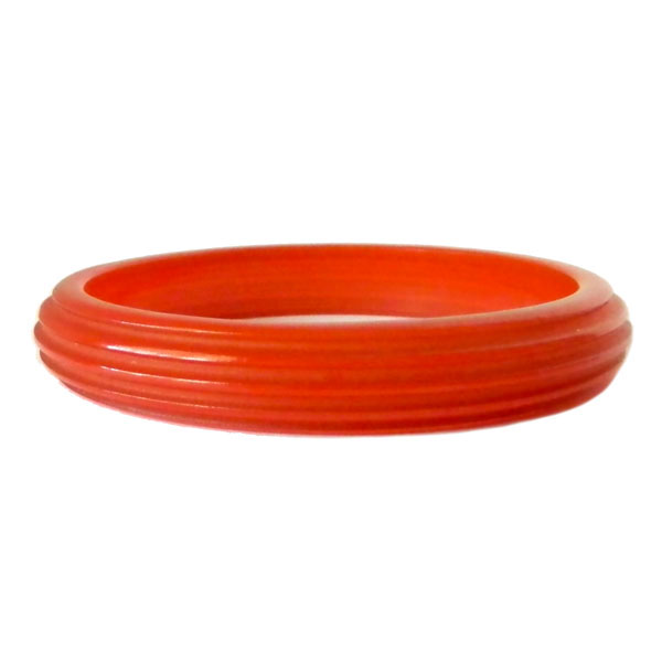 Art deco orange bakelite bangle bracelet