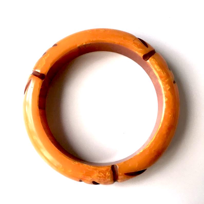 orange bakelite bangle