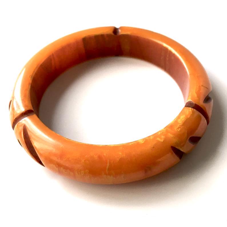 orange bakelite bangle