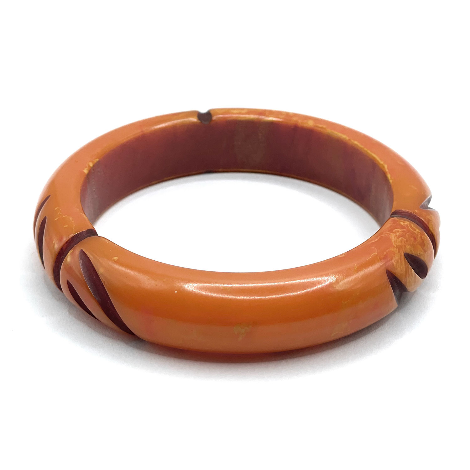 orange bakelite bangle