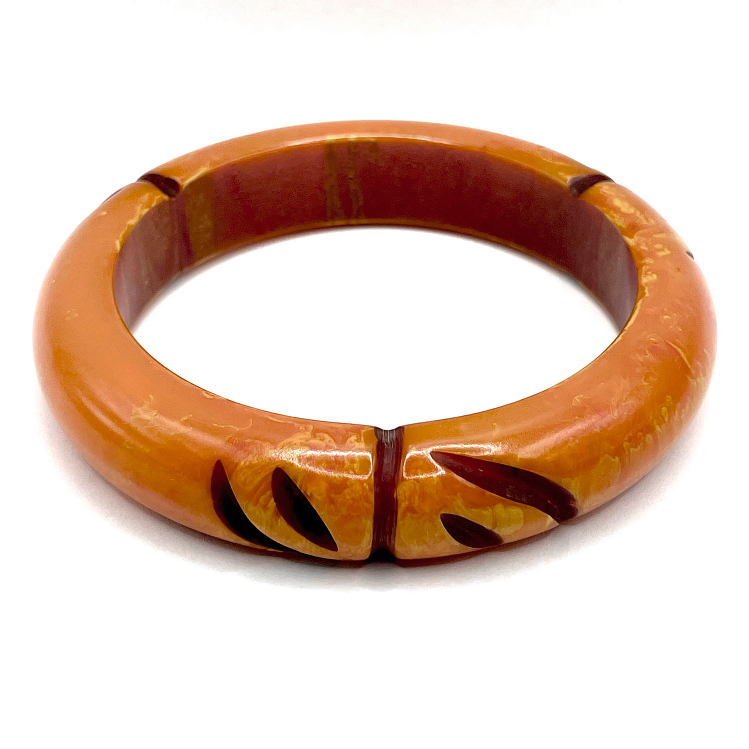 orange bakelite bangle