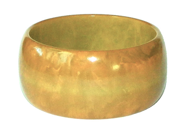 Yellow green bakelite bangle