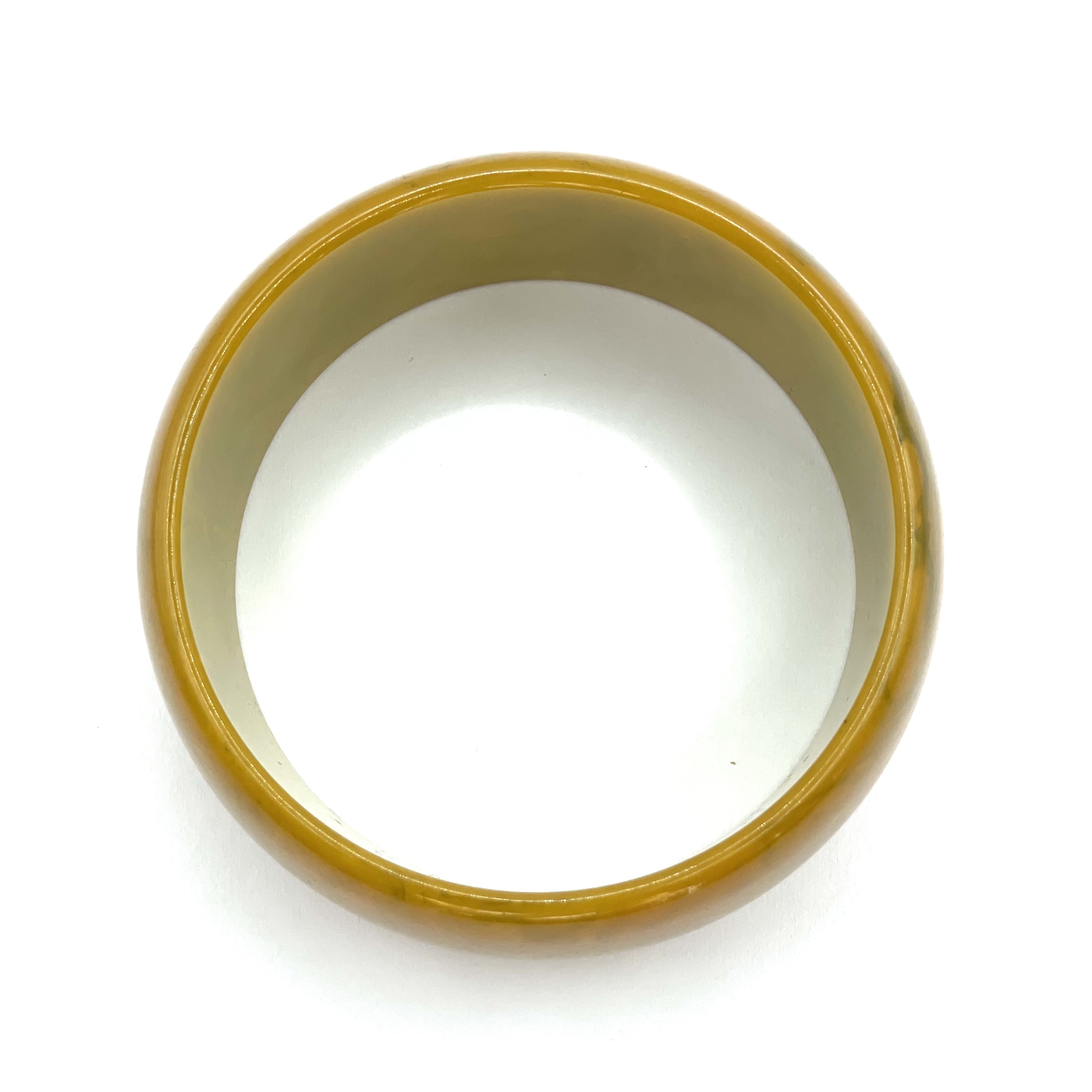 Yellow green bakelite bangle