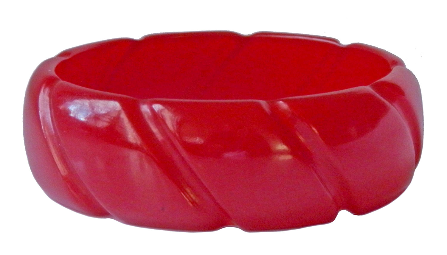 Carved red bakelite bangle
