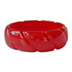 Carved red bakelite bracelet