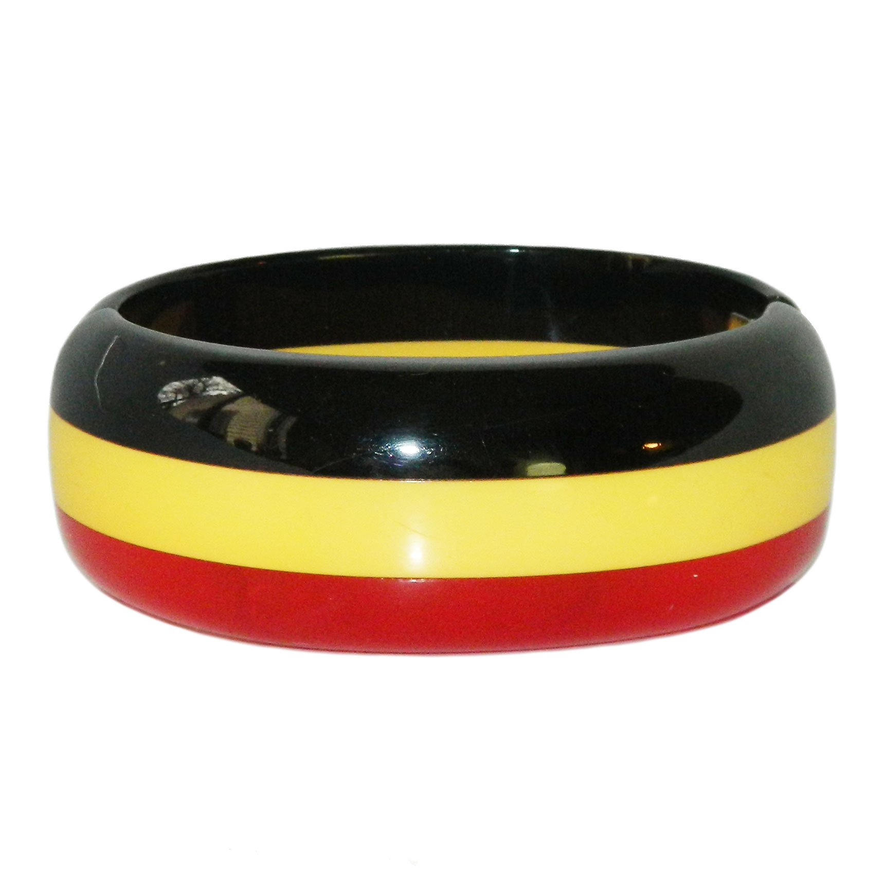 three color bakelite bangle