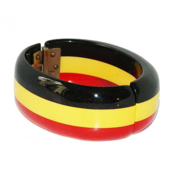 Three color bakelite clamper bracelet