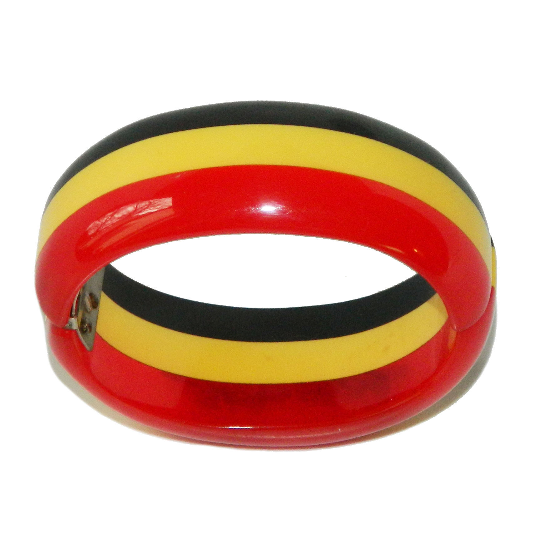 Three color bakelite clamper bracelet