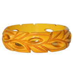 Carved and pierced bakelite bangle