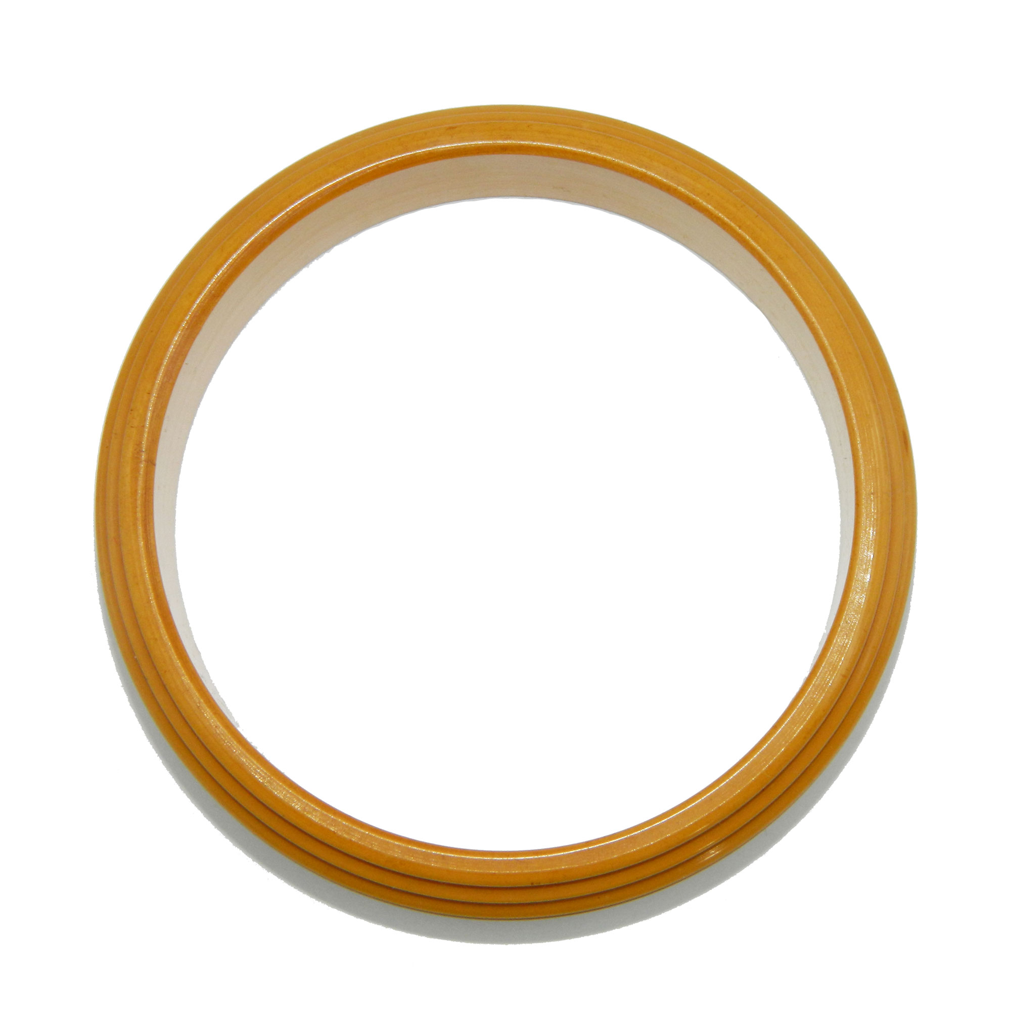 Carved yellow bakelite bangle
