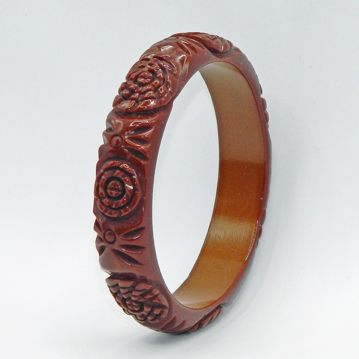 Floral bakelite bangle