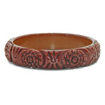 floral carved bakelite bangle