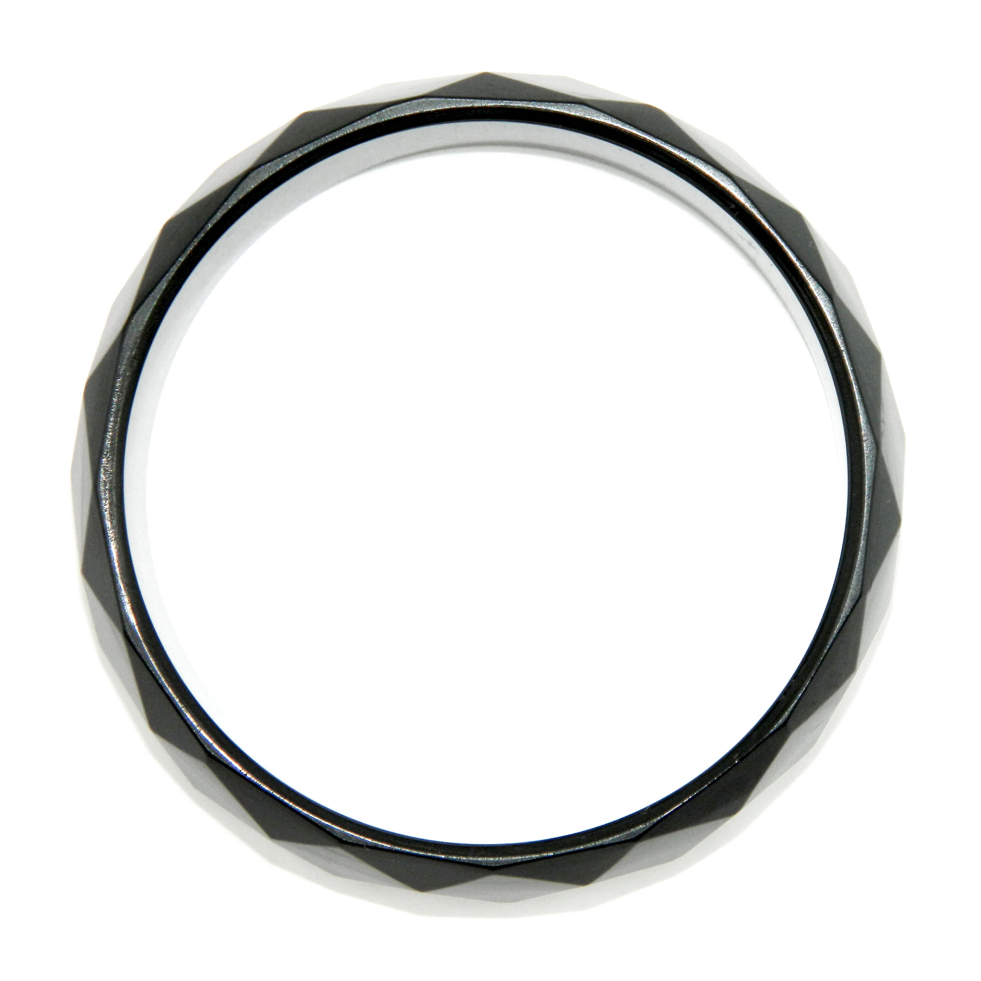 Faceted black bakelite bangle
