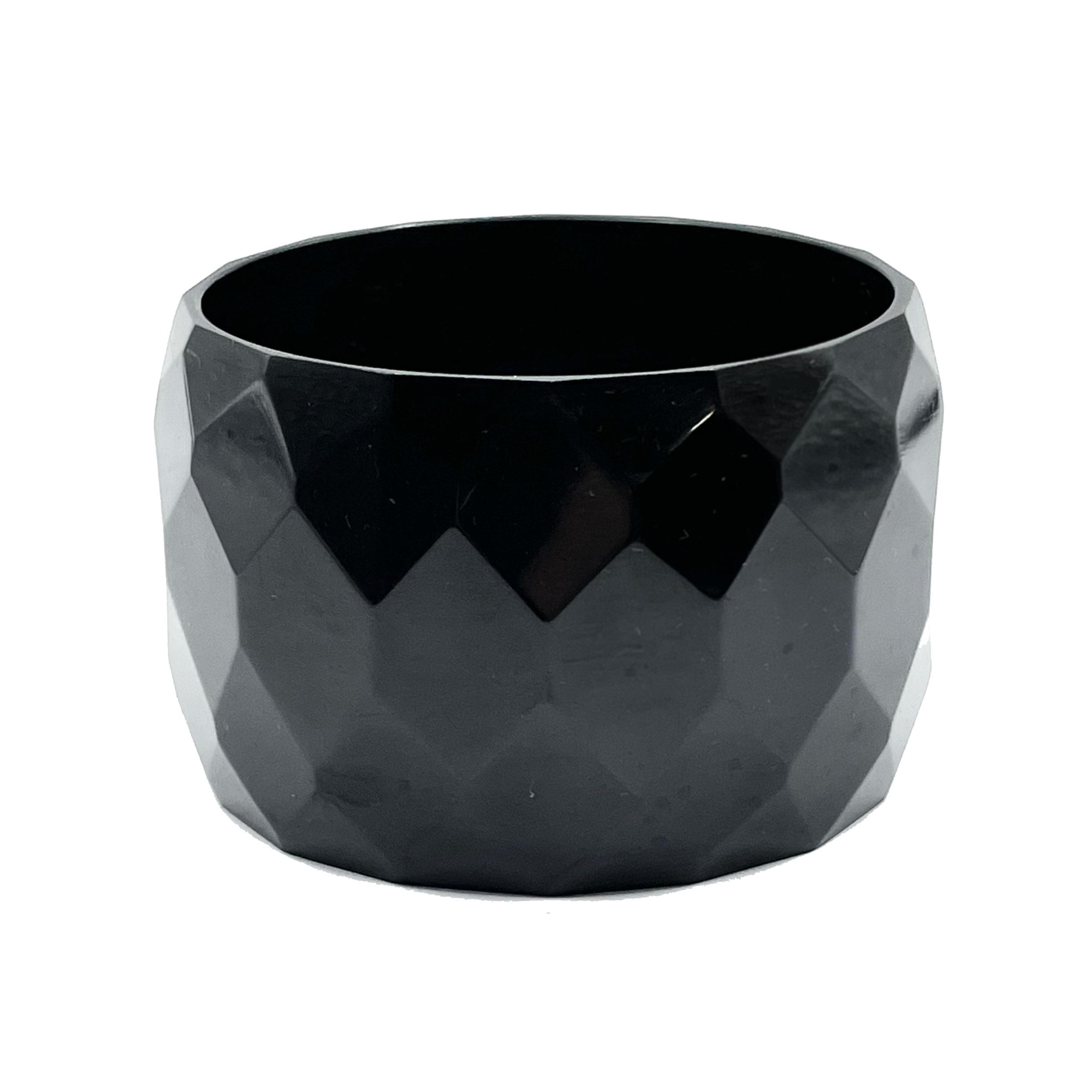 Faceted black bakelite bangle