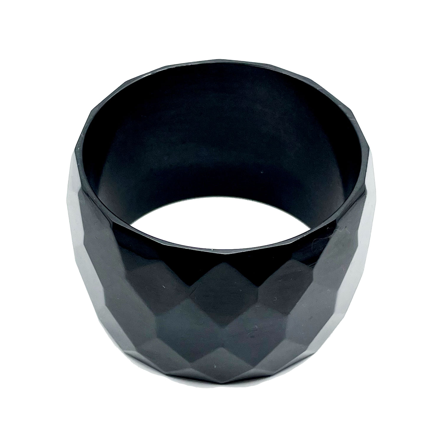 Faceted black bakelite bangle