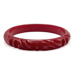 carved red bakelite bangle