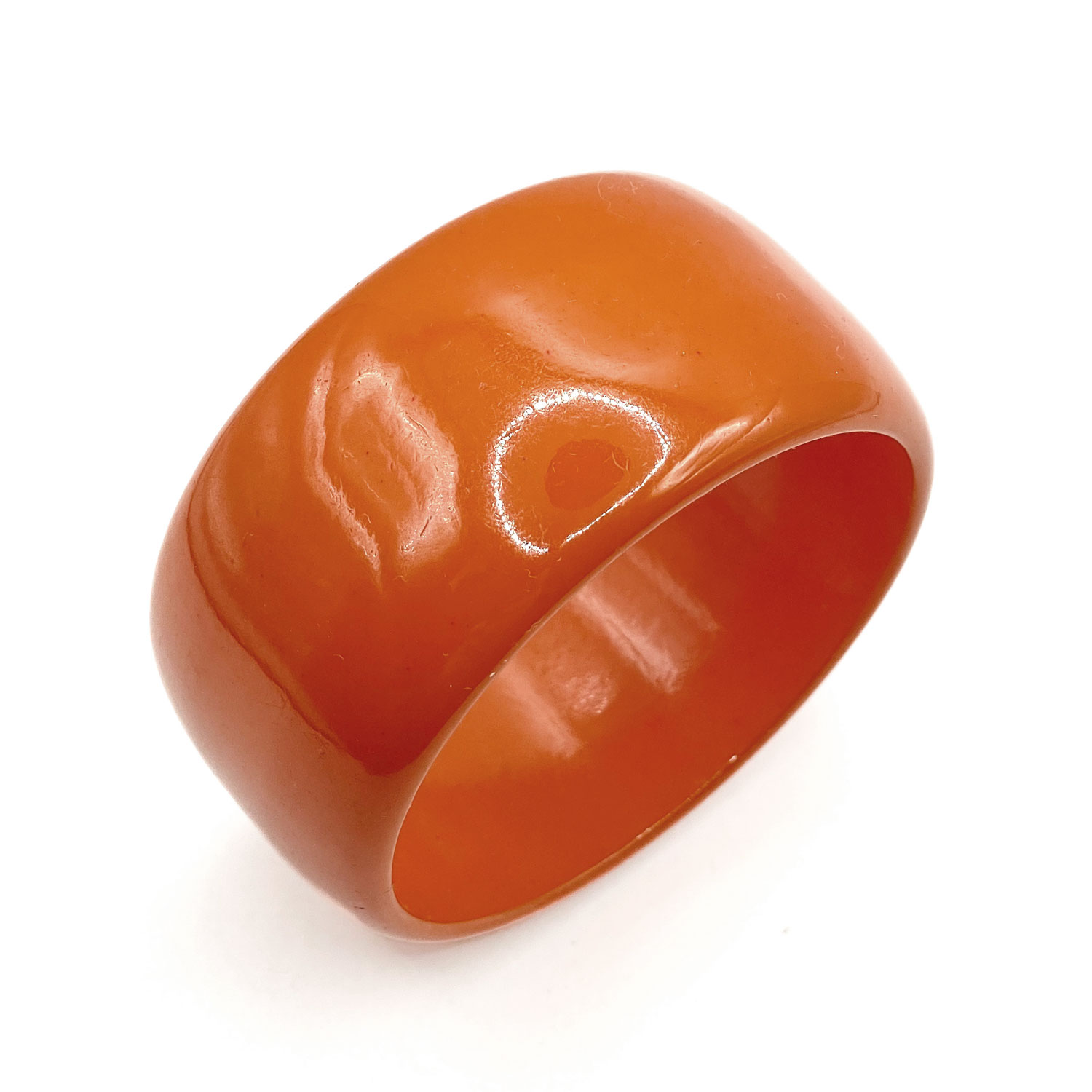 Orange bakelite bangle bracelet