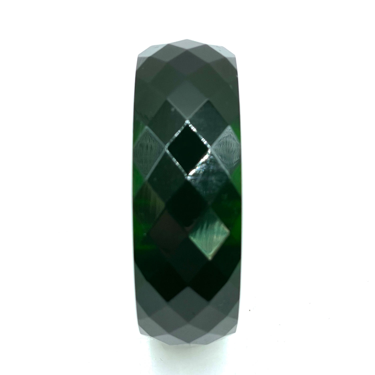 Faceted green prystal bakelite bangle