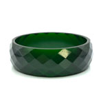 Faceted green prystal bakelite bangle