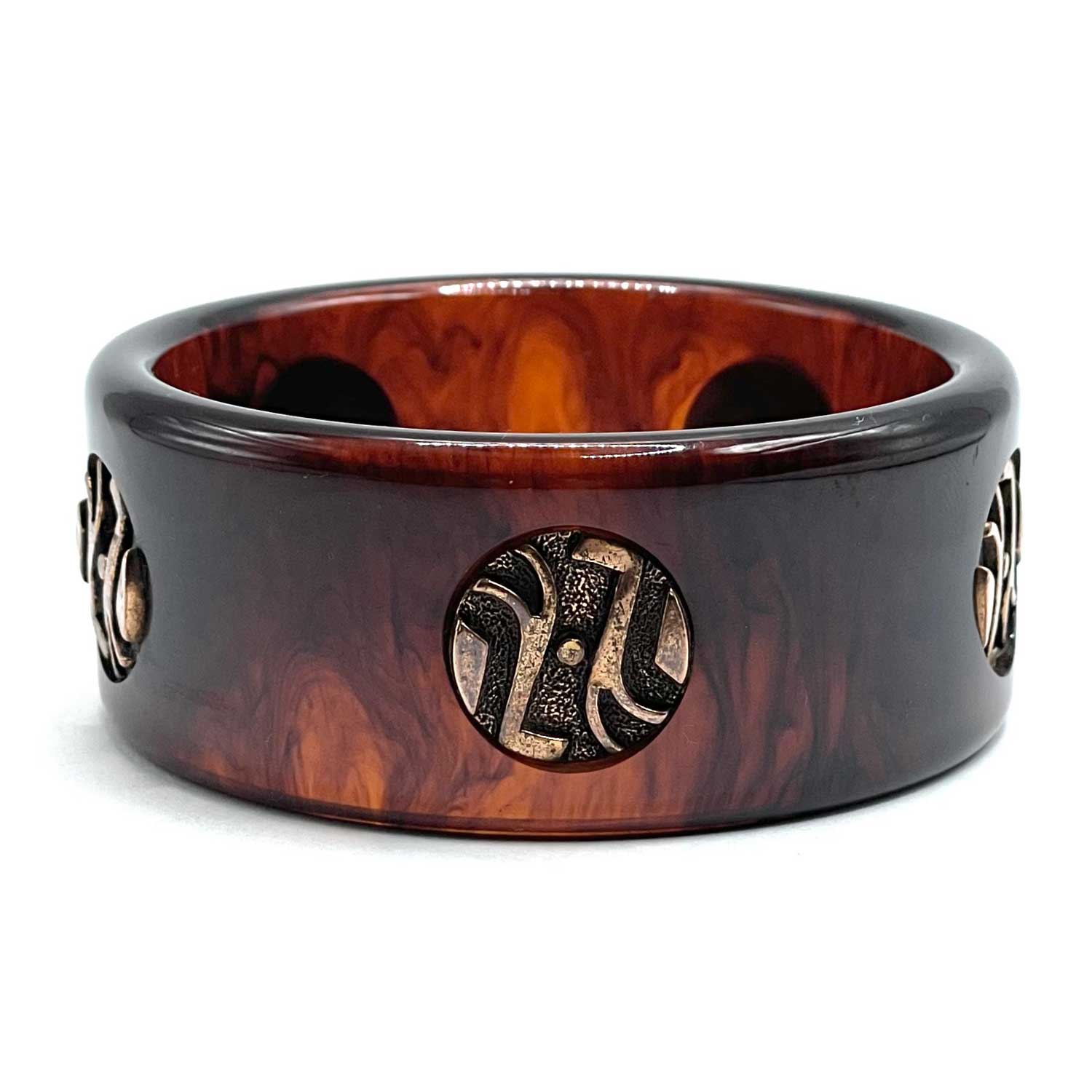 Apple juice prystal bakelite bangle