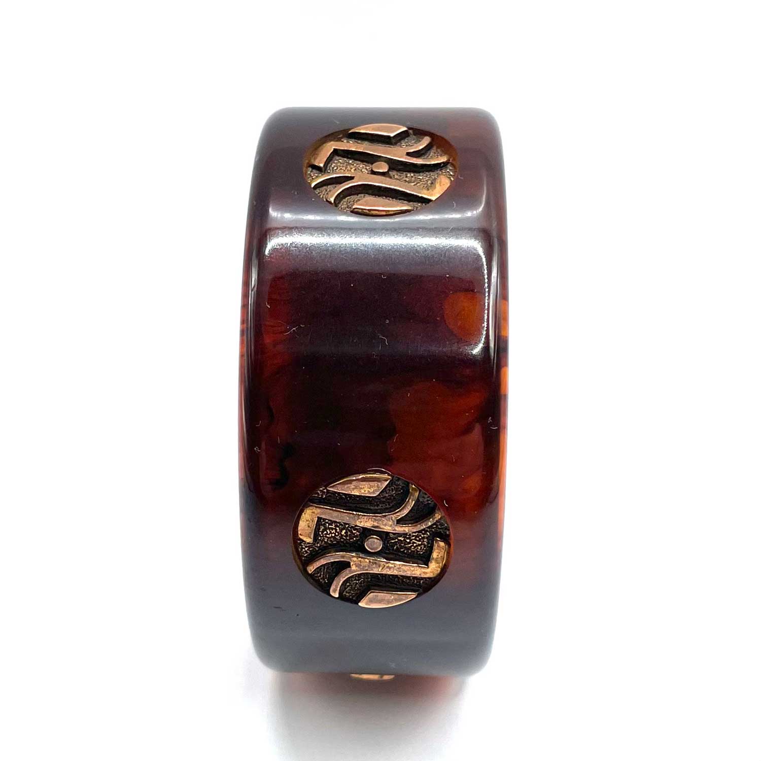 Apple juice prystal bakelite bangle