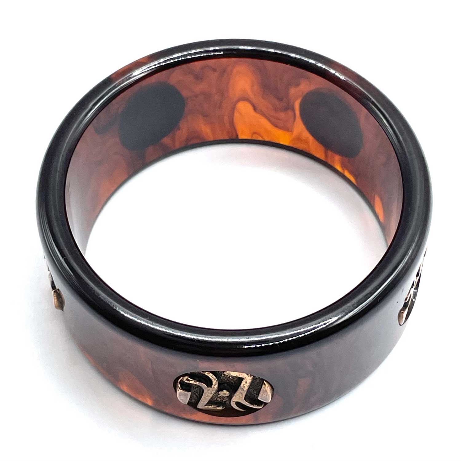 Apple juice prystal bakelite bangle