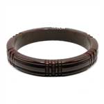 carved chocolate brown bakelite bangle