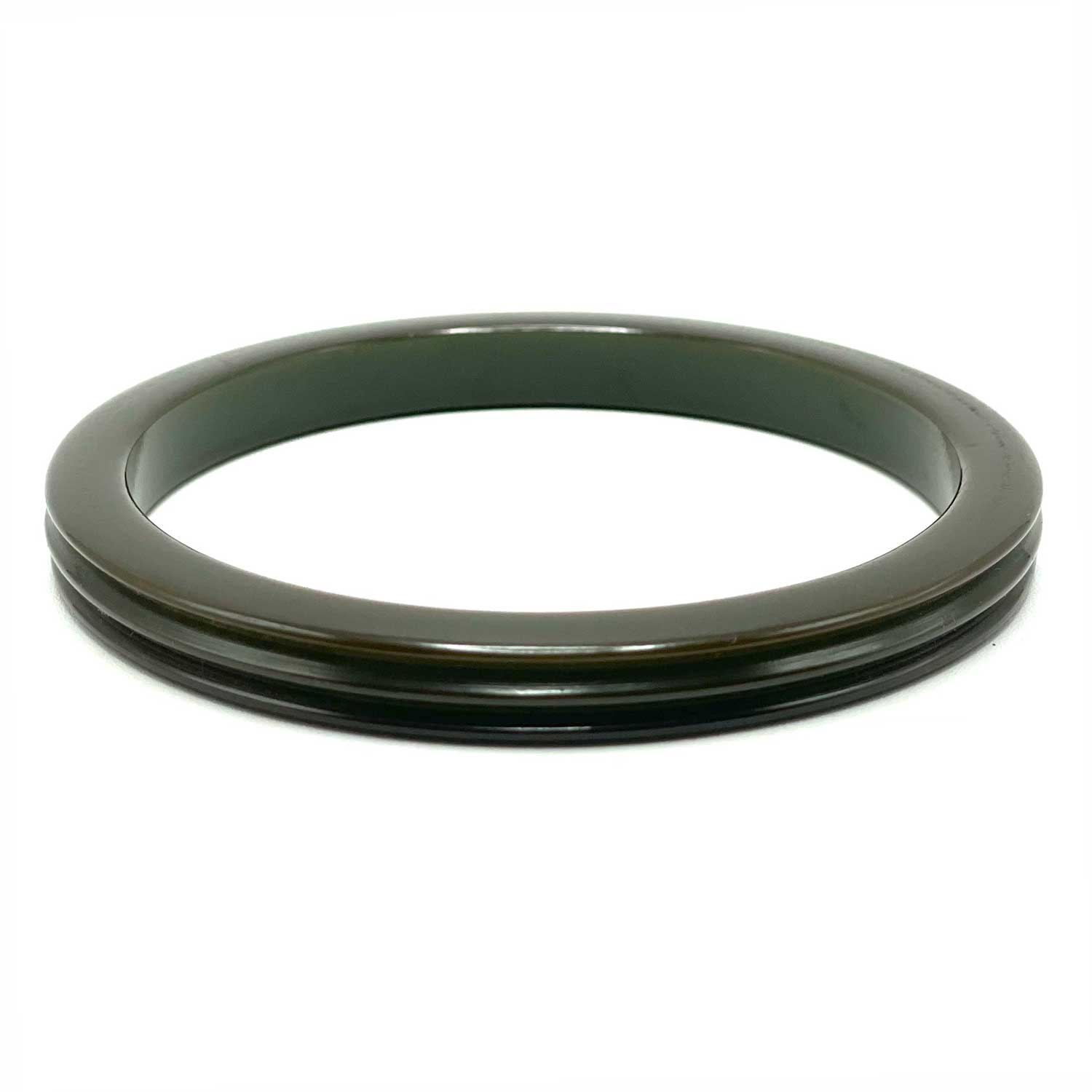Olive green bakelite bangle