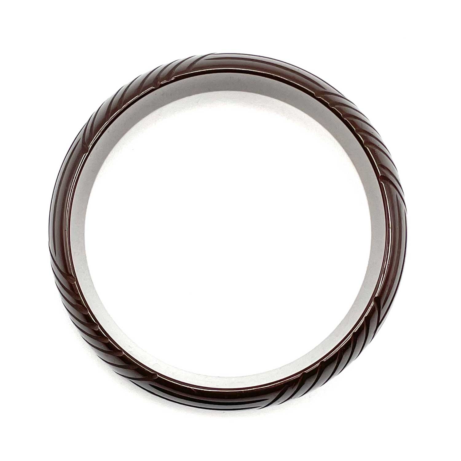 Carved brown bakelite bangle