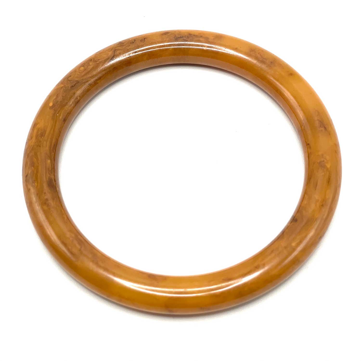 Swirly caramel bakelite bangle