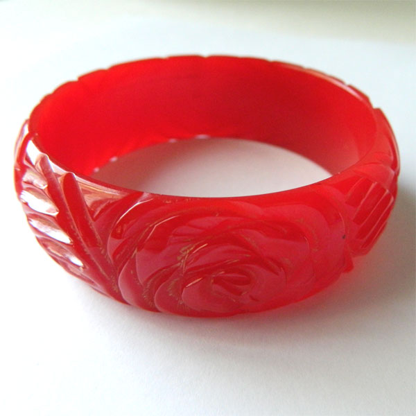 Carved bakelite bangle
