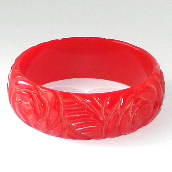 Carved bakelite bracelet