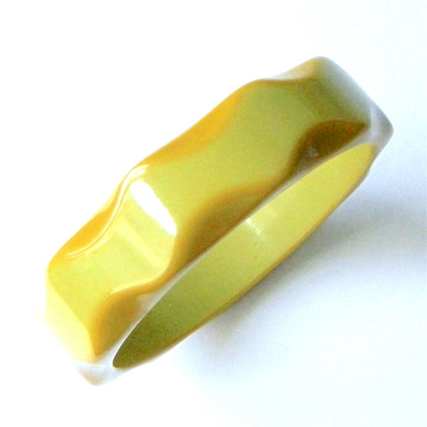 Wavy green bakelite bangle