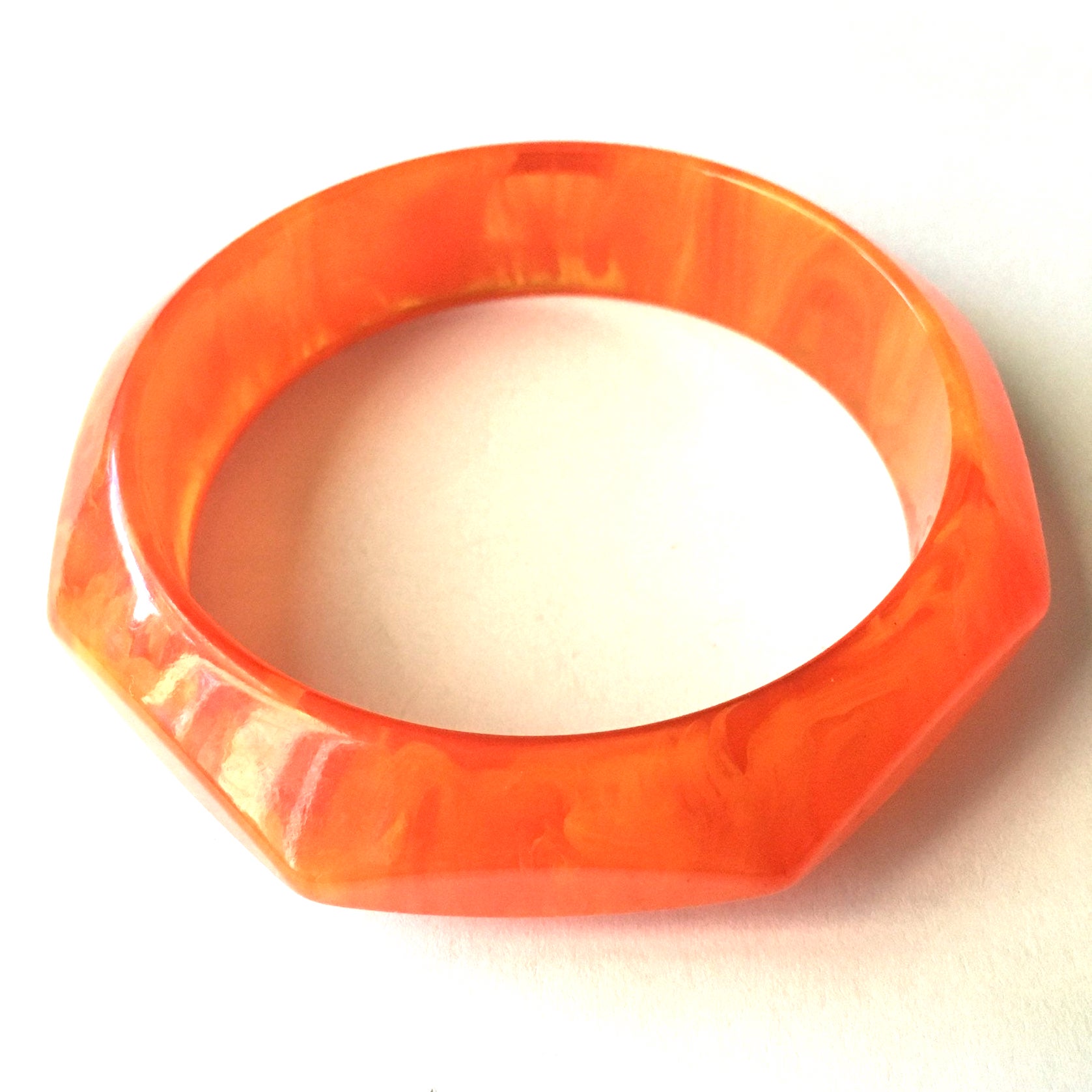 orange bakelite bangle