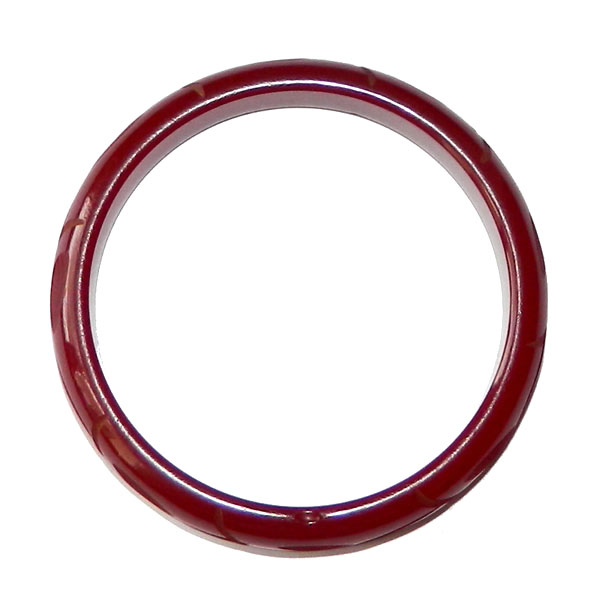 Carved cinnamon bakelite bangle