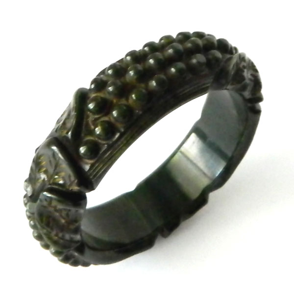 Carved bakelite bracelet