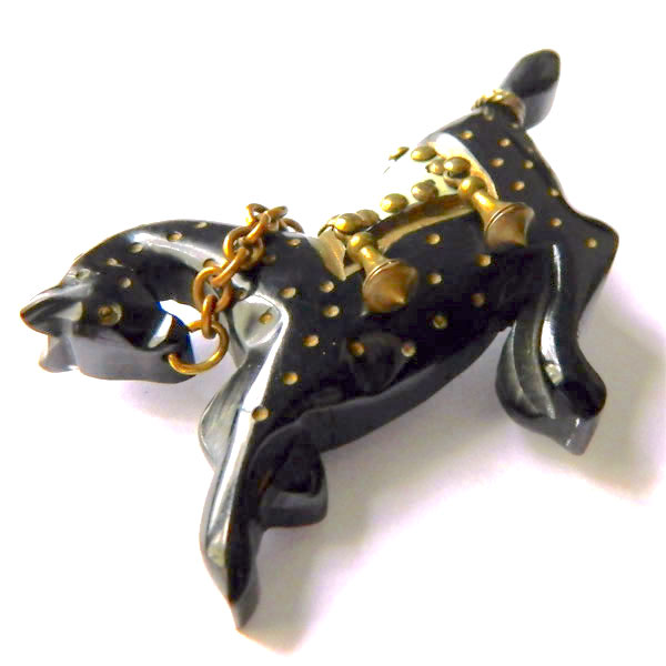 bakelite carousel horse brooch