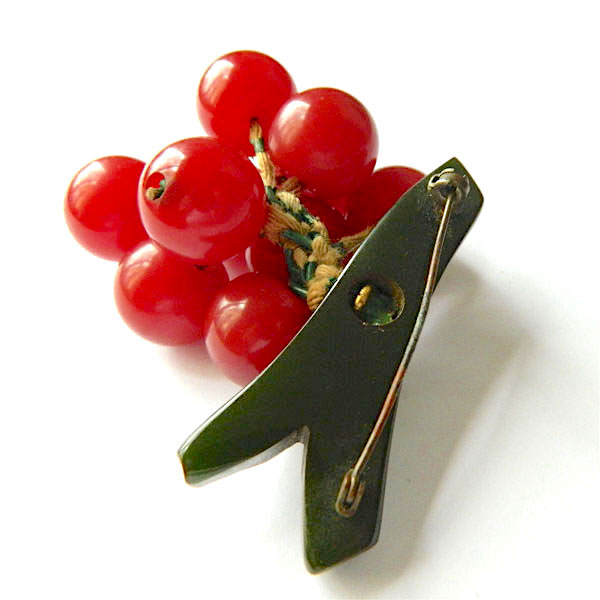 1940's bakelite cherries brooch