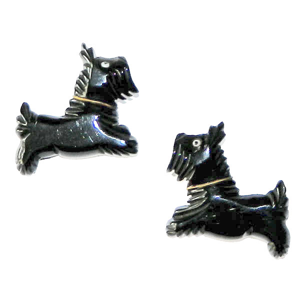 Pair of 1930's Scotty brooches