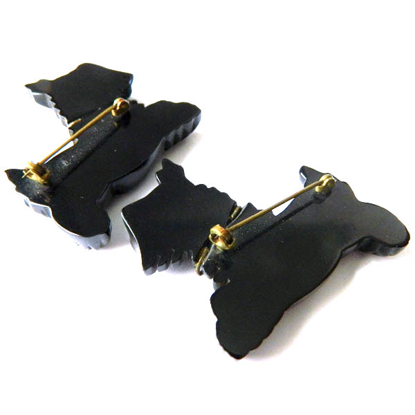 Pair of 1930's Scotty brooches