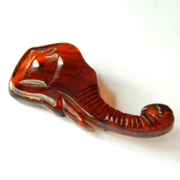 Bakelite elephant brooch