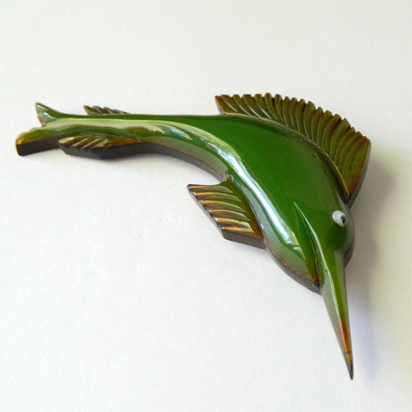 Bakelite swordfish brooch