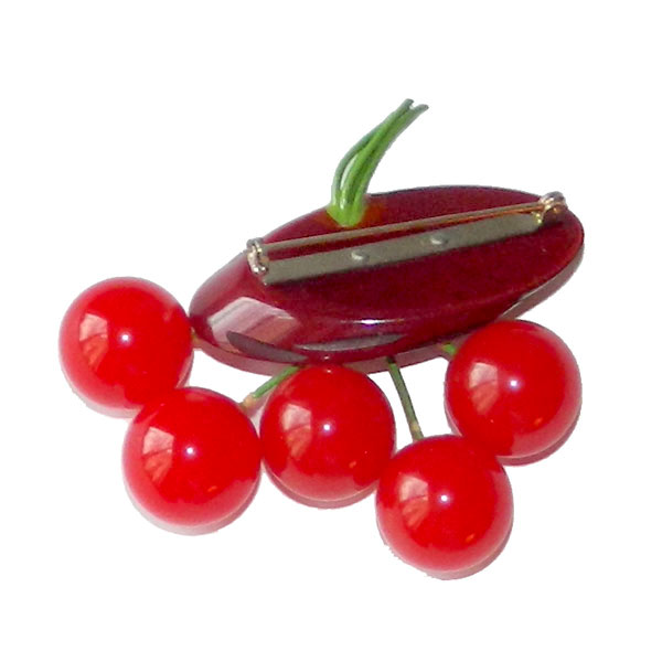 Bakelite cherries brooch