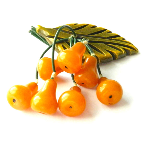 Bakelite pears brooch