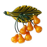 bakelite pear brooch