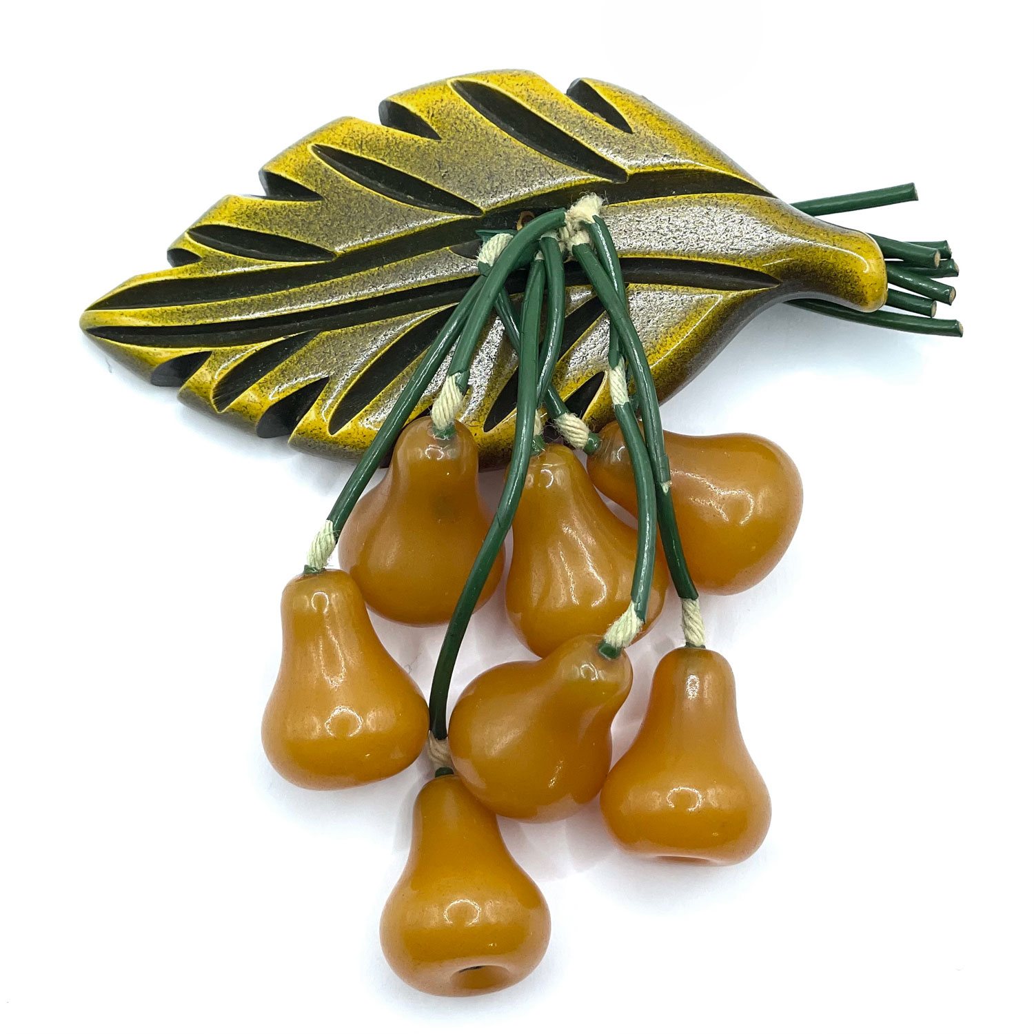 Bakelite pears brooch