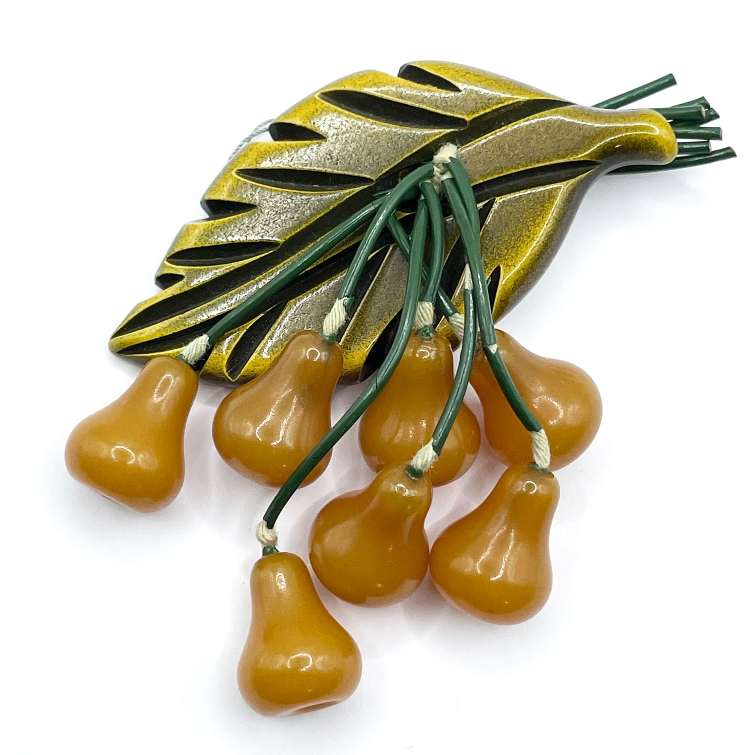 Bakelite pears brooch