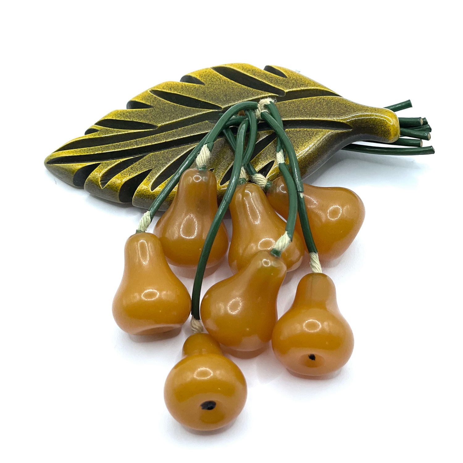 Bakelite pears brooch