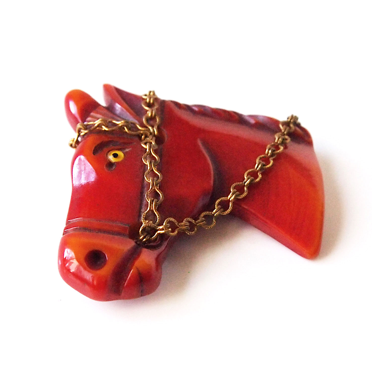 Vintage Bakelite horse head brooch
