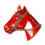 vintage bakelite horse head brooch